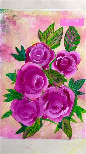 Easy Gelli plate back ground for Rose Collage Art 🌸 #GelliPlate #3DArt #BestOutOfWaste #floralart
