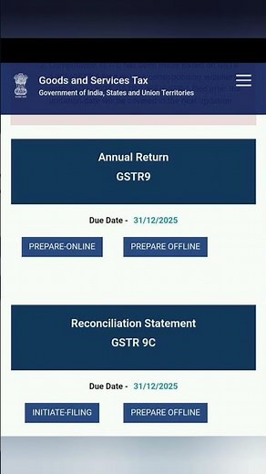 The filing for GSTR-9 (Annual Return) and GSTR-9C for FY 2024–25 is now live on the GST portal