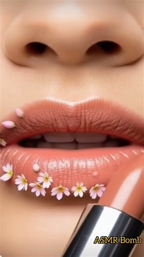 The Art of Pink Lipstick Application ASMR#ASMRBomb