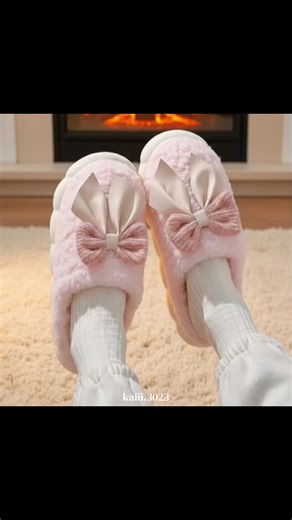 cutie comfy coquette slippers 🎀🐑 #slippers #trending #coquette #fyp