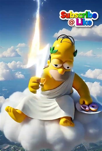 Homer Simpson as Zeus and the Lost Lightning Bolt. #thesimpsons #simpsons