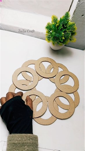 Easy Cardboard Wall Hanging Idea #shorts #artandcraft #diy