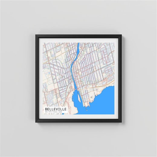 Belleville, Ontario, Printable Map Art (digital Download) - Etsy