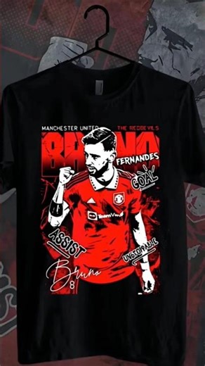 Bruno Fernandes V1 Manchester United Baju T-Shirt 100% Cotton Unisex Short Sleeve, S-5XL |