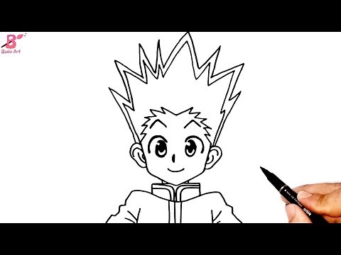 رسم انمي سهل تعلم رسم غون فريكس من انمي القناص خطوة بخطوة - هنتر x هنتر - hunter x hunter