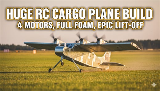 Huge RC Cargo Plane Build: 4 Motors, Full Foam, Epic Lift-Off