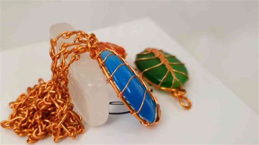 Simple twisted tree Pendant Wire wrap stones without holes How to make @LanAnhHandmade 675