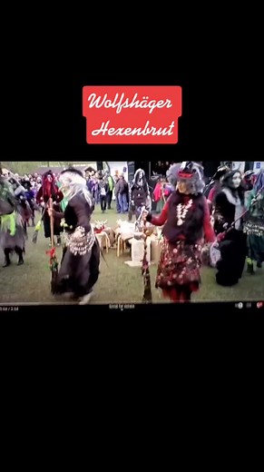 The famous Witches in Germany dancing to Peter Fox song Schüttel deinen Speck- translation- Shake your bacon. #Samhain #Halloween #Witches #BlessedSamhain #Walpurgis #ShakeYourBacon #PeterFox #wolfshägerhexenbrut
