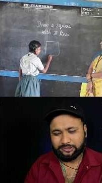 Draw A Square With 3 Line ⬛️