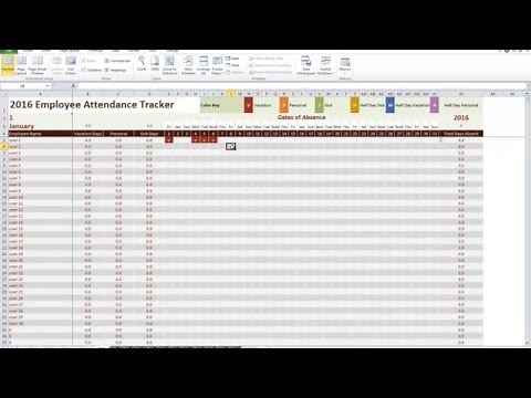 Vacation Tracker Excel Spread Sheet vlookup macros sheet protection