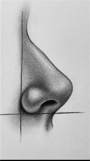 😍 Realistic Nose Drawing ✏️ | Easy Side View Shading Tutorial #shorts