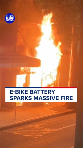 An e-bike battery has sparked a massive fire inside a terrace home in the city's inner south. #9News | 9 News Sydney