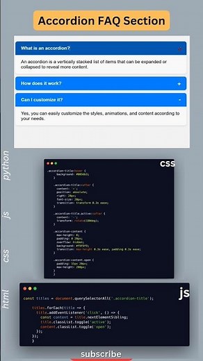 Create an Awesome FAQ Accordion with Just HTML, CSS & JavaScript – No Framework Needed!