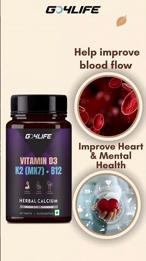 Go4Life Vitamin D3 K2 MK7 + B12: The Ultimate Bone and Heart Support Formula, and mental well-being.