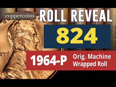 Coin Roll Hunt Reveal #824 : 1964-P Original Bank Roll