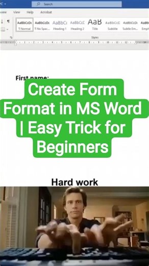 Create Form Format in MS Word | Easy Trick for Beginners #msword #shorts #tips & #tricks #viral #sub