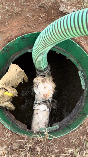 Sweet relief: unclogging a septic tank 🤠 #septictank #bluecollar #viral