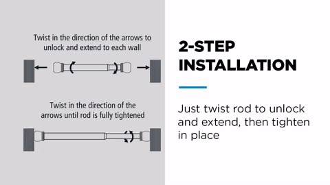 Mainstays Adjustable Tension Shower Curtain Rod, 44” - 72", Easy to Install, No Drilling, White