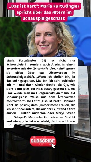 Maria Furtwängler: „Das ist hart“ beim Altern im Schauspielgeschäft 😥