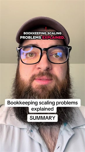 Bookkeeping scaling problems explained. Scaling problems include volume overload, categorization errors, delayed reconciliations, and outdated systems. This does NOT mean growth is the issue. It means bookkeeping must evolve as the business gets bigger. #bookkeeping #accountant #businessfinance #smallbusinesstiktok #financialliteracy