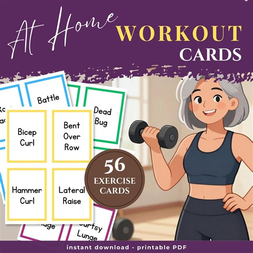 Printable Exercise Cards for Women Over 40, Home Workout Routine (digital Download) - Etsy