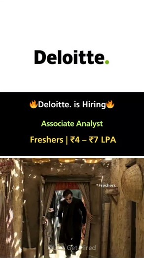 Lets Get Hired on Instagram: "Some jobs give experience. Big 4 jobs change trajectories. 🚀 💼 Deloitte is hiring Associate Analysts — Freshers & Early-Career Eligible If you’re analytical, detail-oriented, and ready to work with global clients → this role is a strong entry into consulting. 📩 Comment “DELOITTE” and I’ll DM you the apply link + full role details 🔗 Or tap link in bio to apply instantly One role. One brand. Long-term credibility. 👉 Follow for more Big 4 & premium roles. #fresher