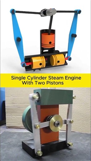 How It Works: Single Cylinder Steam Engine With Two Pistons! 🚂💨