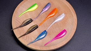 Soft Plastic Pointed Tail Fishing Lures - Dual-Color Glitter Soft Jerkbait Minnow for Bass, Trout, Saltwater & Freshwater - Lifelike Action, Durable Soft Bait for River, Lake, Coastal Fishing