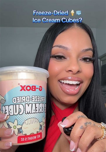 G-Box Freeze Dried Ice Cream Cubes 🍦🧊 #freezedriedicecream #icecream #fyp #snacks #vanillaicecream @G-Box Freeze Dried Candy