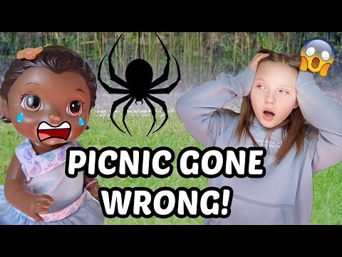 BABY ALIVE has a PICNIC...GONE WRONG! SPIDER BITE and GIANT BUGS! The Lilly and Mommy Show.
