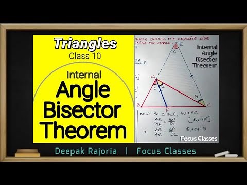 Angle Bisector Theorem Class 10 | Internal Angle Bisector Theorem Class 10 Ex 6.6 Q1 Maths Triangles