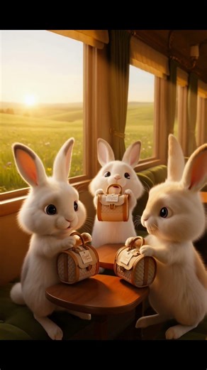 The Softest Bunny Train Ever #animation #fantasy #relaxing #cozy #cinematic #gerbil#bunny