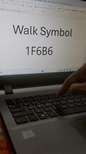 walk symbol in Ms Word #windows #msword_computer #officehacks #computer #typing #ytshorts #msword