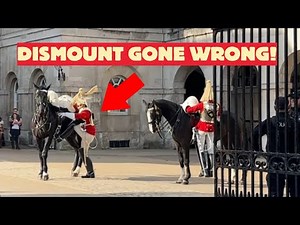 Almost Went Wrong! Horse Guard’s Foot Stuck During Guard Change.