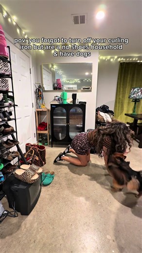 pov: you forgot to turn off your curling iron but are a no shoes household & have dogs 😭 it’s the worst but at the same time EWWW to shoes in the house #millennialmom #momhumor #girlhumor #noshoes #cleantok