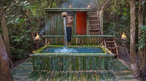 84K views · 1.9K reactions | Build incredible Mini Swimming Pool for Bamboo Mud Villa House in Deep Jungle | Jungle Survival | Facebook