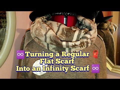 🧣 Turning a Normal But Lovely Flat Scarf 🧣 into an Infinity Scarf 😘 ♾️ #fashion #diy #sew #craft