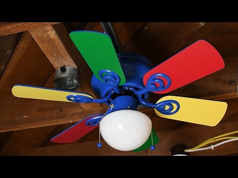 [Colored Blades] Windsor and Browne Studio Collection Rainbow Hugger Ceiling Fan