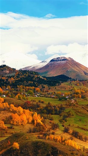 🍁 Autumn Calm from Above | Golden Meadows & Mountains | Relaxing Aerial Views