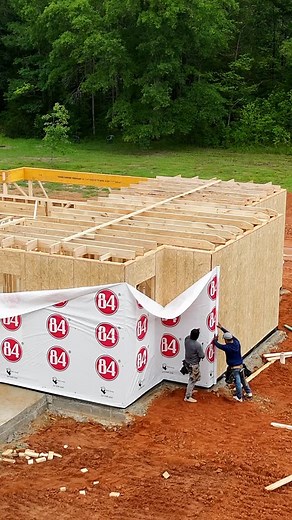 Today our crew is installing the house wrap, a critical barrier that protects the structure from moisture while still allowing the walls to breathe. It’s one of those behind-the-scenes steps that helps ensure the home stays dry, energy-efficient, and durable for years to come. Every detail matters when you’re building it right from the ground up. … Mississippi custom home builder, Mississippi homes, Southern home builders, custom home designs, Southern home and living, MS Gulf Coast homes, Gulf 