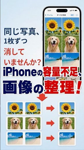 【iPhone便利】同じ写真、1枚ずつ消してない？重複写真を自動で見つけてまとめる方法