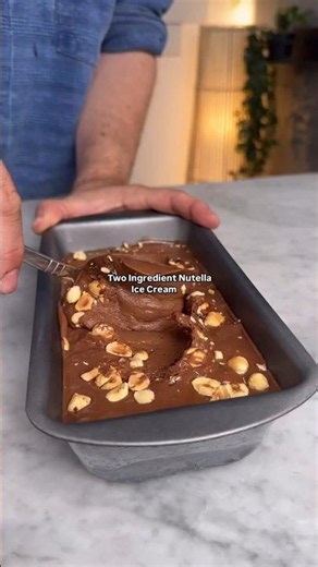 The Easiest Nutella Ice Cream You'll Ever Make 😍🍫🍦#IceCream #Nutella #NutellaRecipe