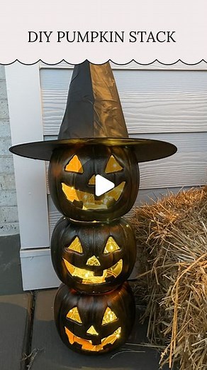 Kelsi Savage | 🎃 Pumpkin Stack update! 🎃 Here’s another fun option to top off your pumpkin stack! Someone had the suggestion to use a witch hat on top of... | Instagram