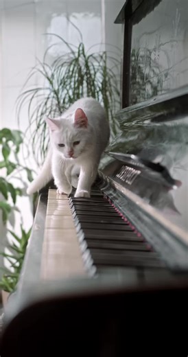 Can your Cat play the Piano 🎹 #everydaydogsandcats #fyp #cattok #viralcats #petmoments
