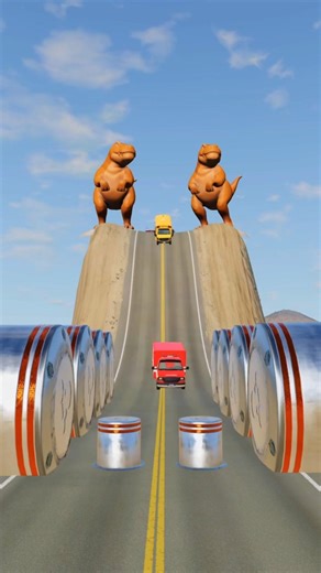 BeamNG.Drive - bollards vs car crashes Part 485 #beamngdrive #beamng #youtubeshorts #shorts