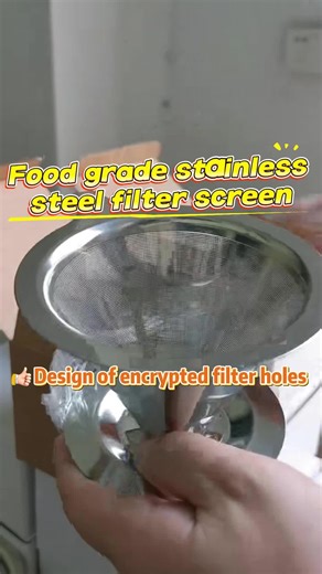 Food-grade stainless steel filter with encrypted filter holes. #coffee #funnel #tea #factory #filter