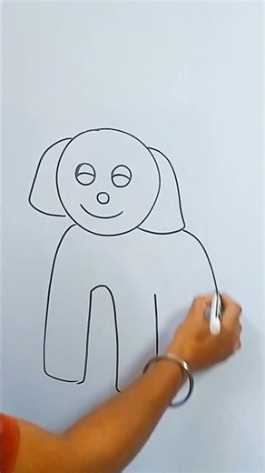 Easy Puppy Drawing 🐶 | Animal drawing Step by Step #shortsfeed #shorts #drawing #art