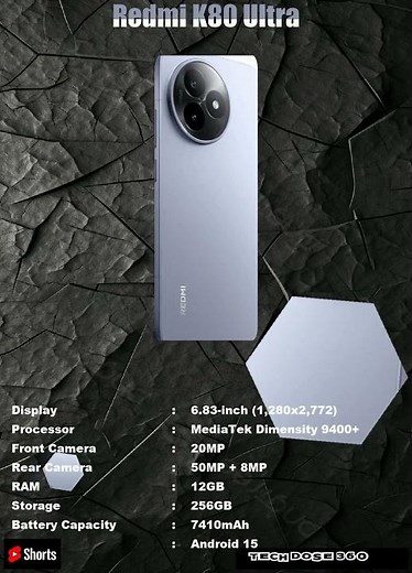 Redmi K80 Ultra SmartPhone Features|Shorts