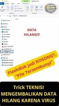 Cara mengembalikan data yang hilang / sembunyi karena virus
