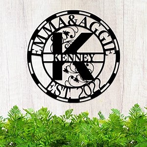 Custom Metal Signs, Personalized Family Name Sign, Custom Last Name Sign, Split Letter Monogram Sign Metal Wall Art Decor